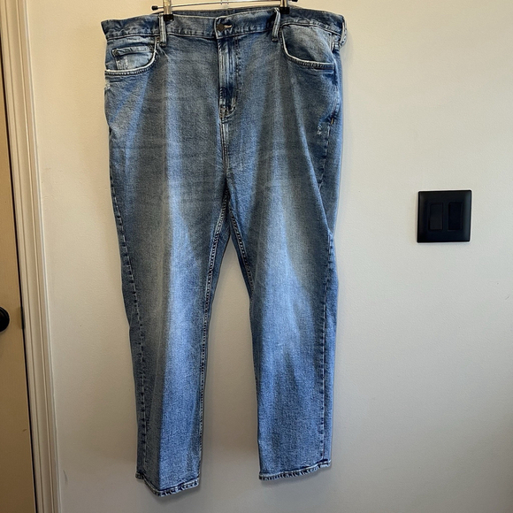 Old Navy Jeans Slim Men's 44x30 Regular Stretch Zip Mid Wash Pockets Distressed - Picture 2 of 16